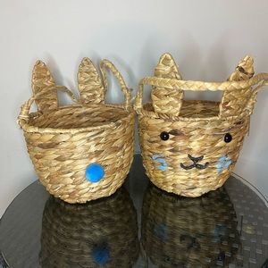 Adorable Woven Wicker Bunny Easter Basket
